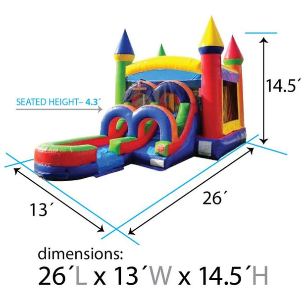 Bounce House Combo with Front Slide/Entry