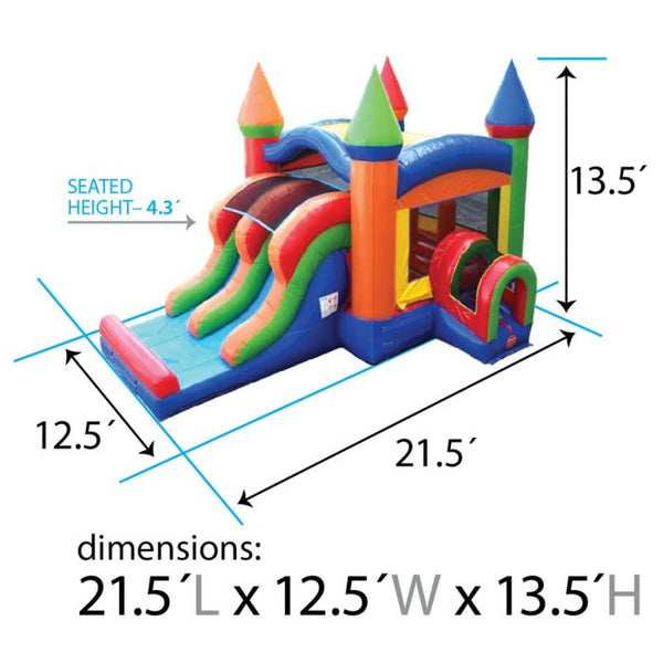 Bounce House Combo with Dual Lane Slide - Dry Only